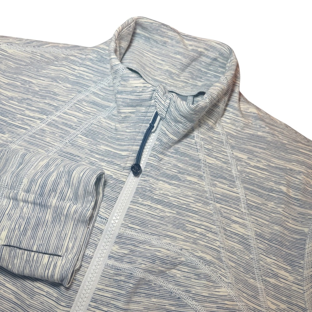 Lululemon Define Jacket Womens Sz 12 Blue White Space Dye Full Zip Yoga Athletic